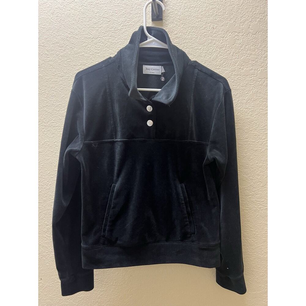 Juicy Couture Track Jacket Top Women's Small Velour Full Zip Sweater Y2K Style